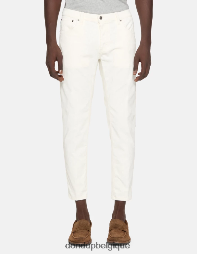 Hommes vêtements DONDUP albâtre pantalon carotte en velours Brighton 8826D0568