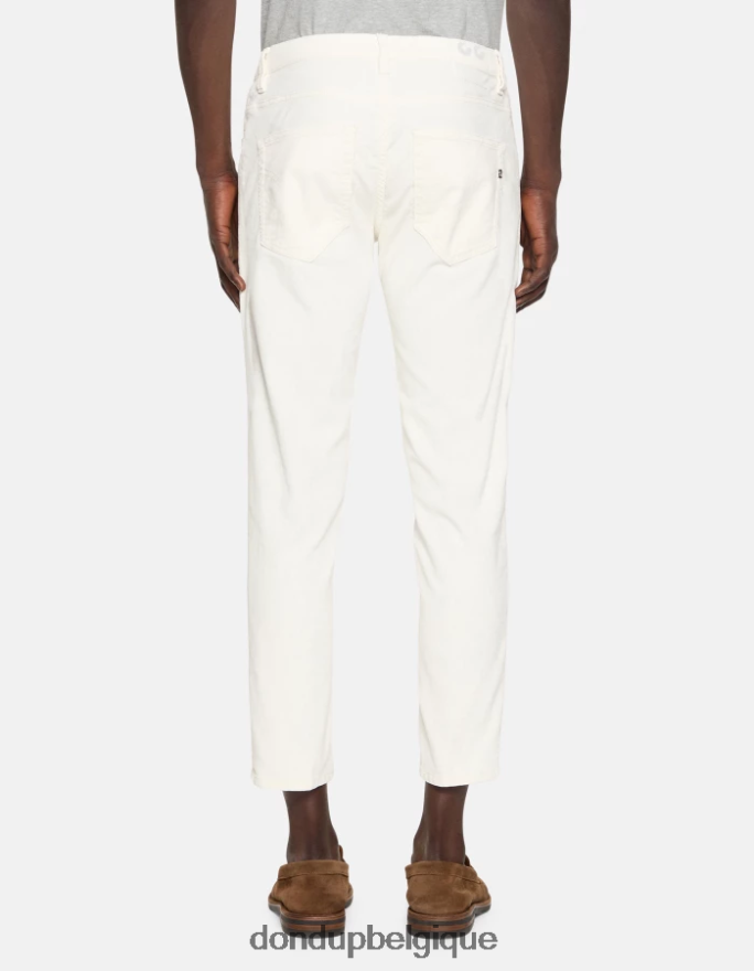 Hommes vêtements DONDUP albâtre pantalon carotte en velours Brighton 8826D0568