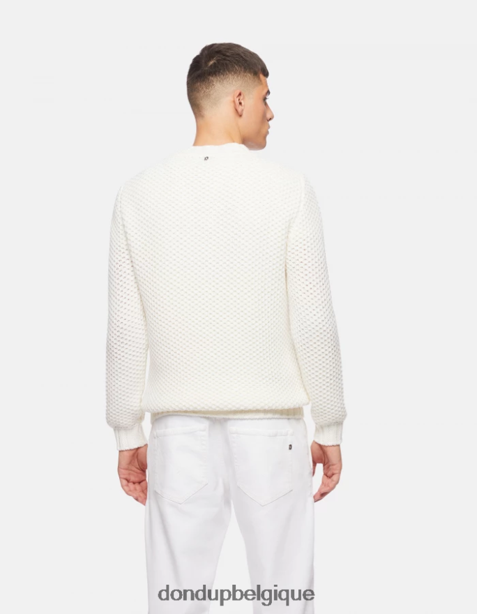 Hommes vêtements DONDUP albâtre pull en laine à col v 8826D0875