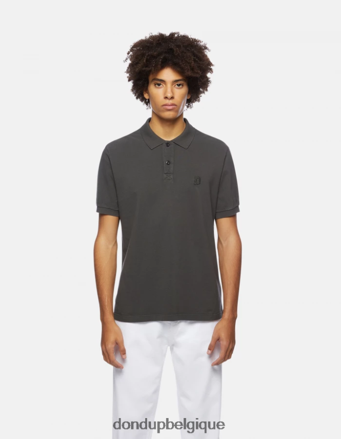 Hommes vêtements DONDUP asphalte polo coupe classique en piqué 8826D0820