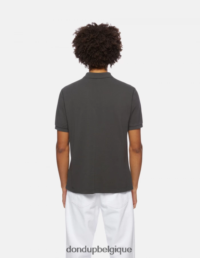 Hommes vêtements DONDUP asphalte polo coupe classique en piqué 8826D0820