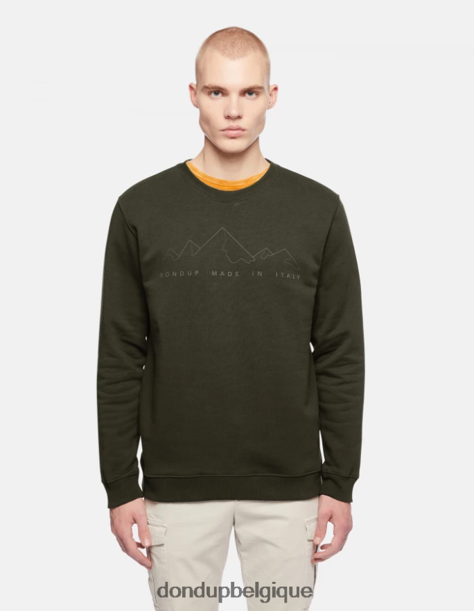 Hommes vêtements DONDUP asphalte sweat-shirt coupe classique à col rond 8826D0848