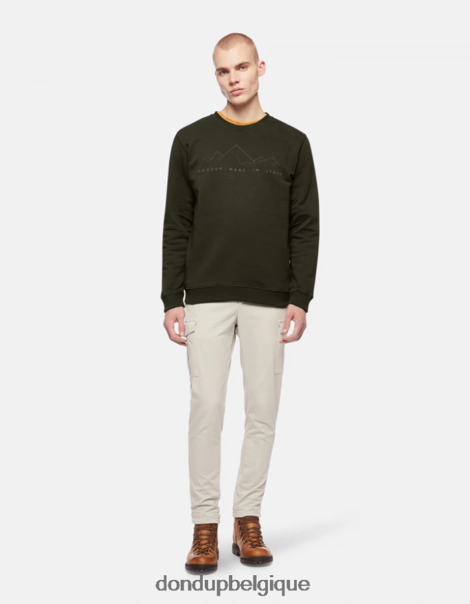 Hommes vêtements DONDUP asphalte sweat-shirt coupe classique à col rond 8826D0848