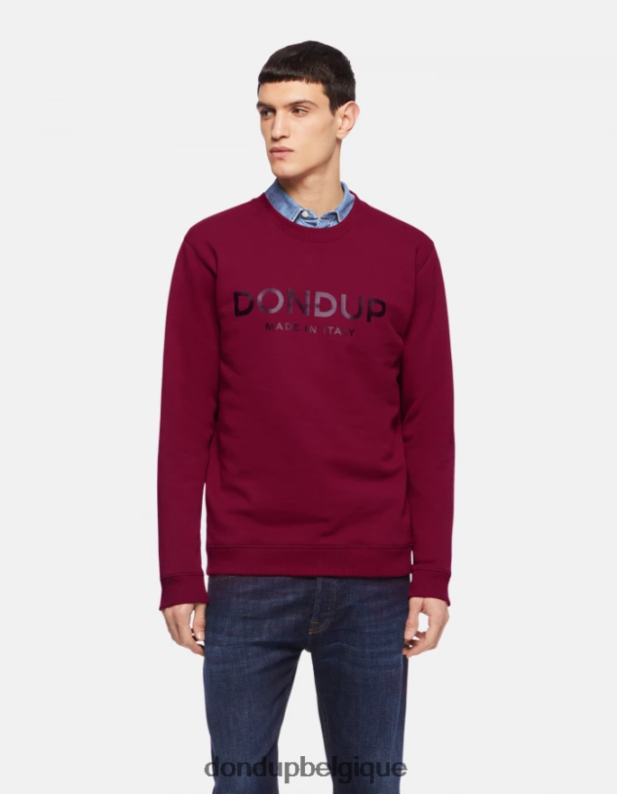 Hommes vêtements DONDUP barbabietola sweat-shirt coupe classique à col rond 8826D0845