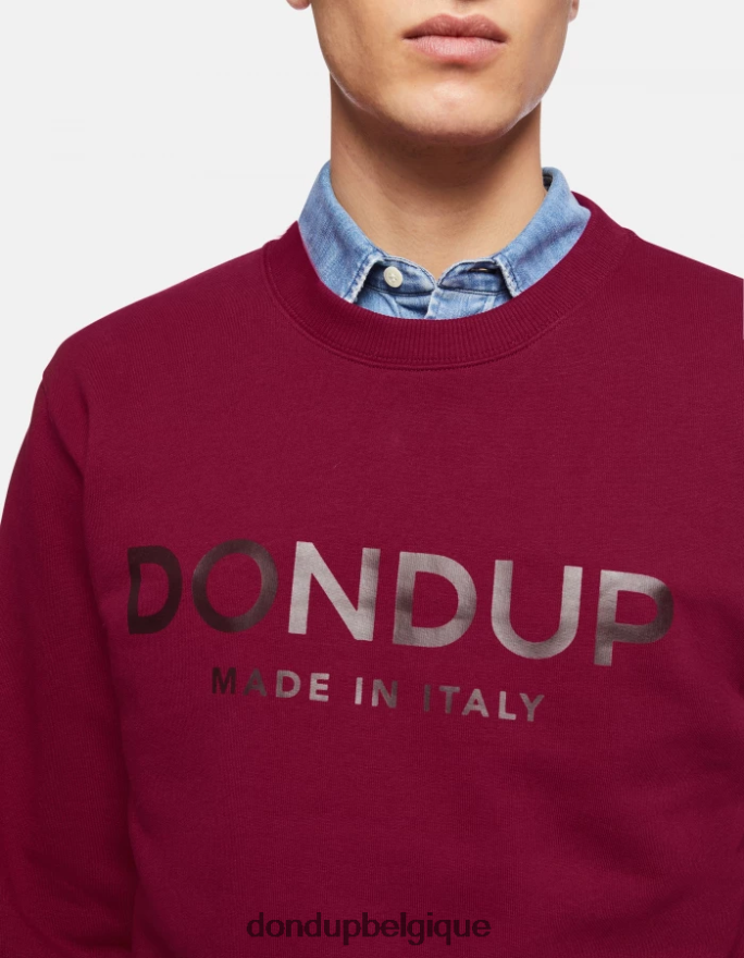 Hommes vêtements DONDUP barbabietola sweat-shirt coupe classique à col rond 8826D0845