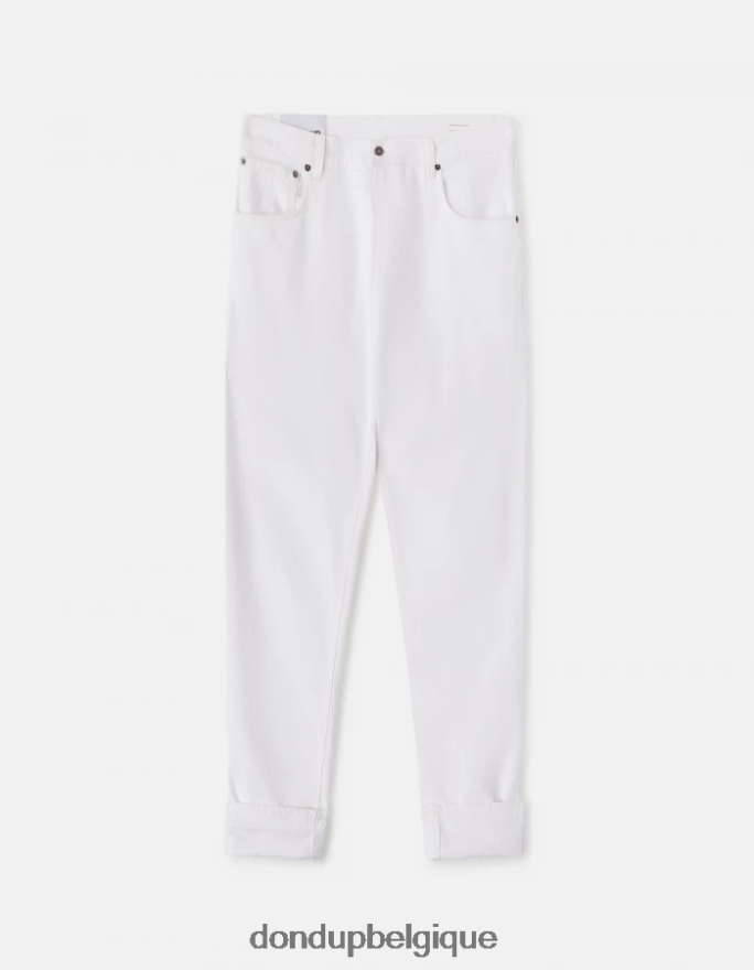 Hommes vêtements DONDUP blanc Jean Ervin coupe ample 34 pouces en denim bull stretch 8826D0585