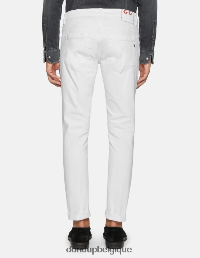 Hommes vêtements DONDUP blanc Jean skinny George en denim bull stretch 8826D0636