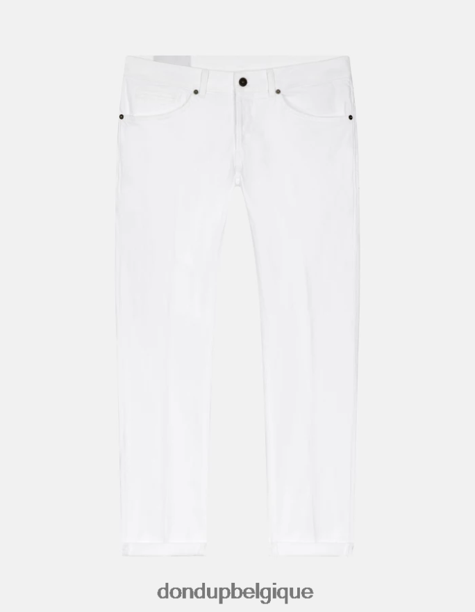 Hommes vêtements DONDUP blanc Jean skinny George en denim bull stretch 8826D0636