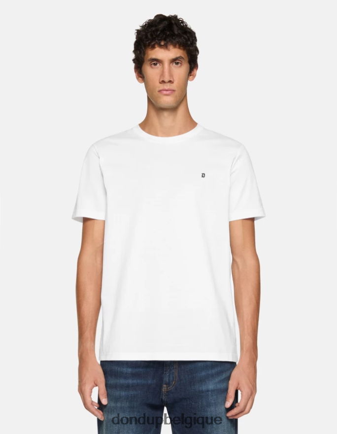 Hommes vêtements DONDUP blanc t-shirt coupe classique 8826D0799