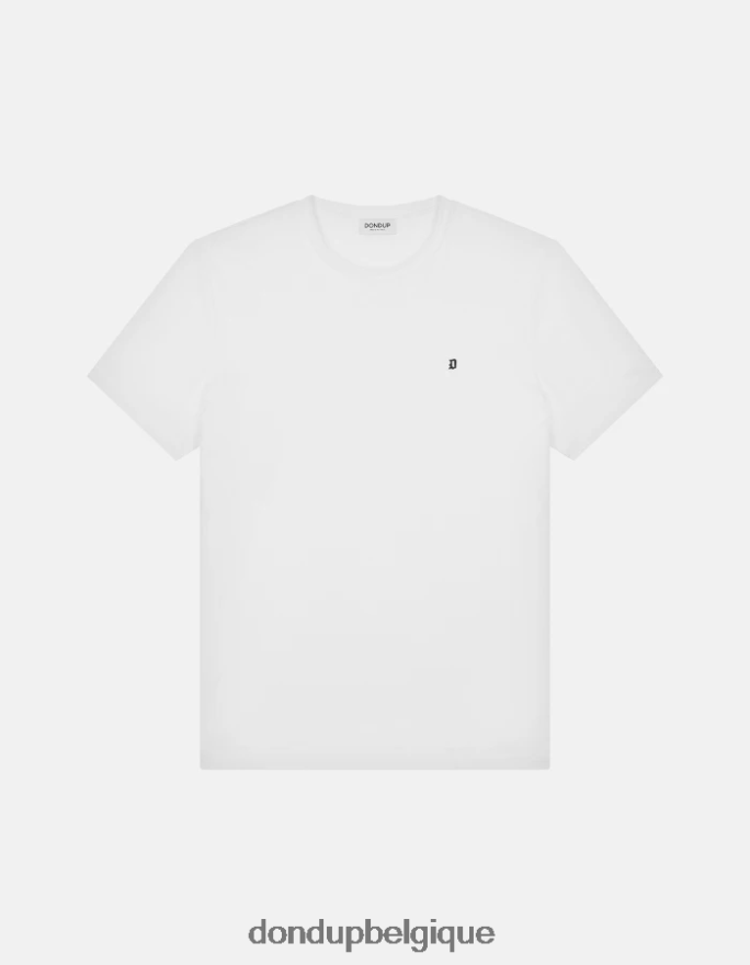 Hommes vêtements DONDUP blanc t-shirt coupe classique 8826D0799