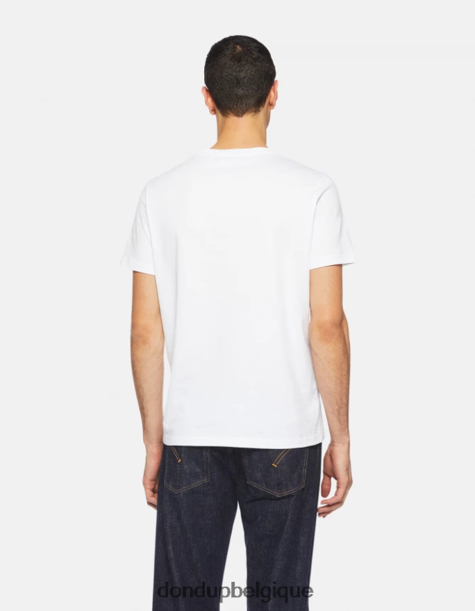 Hommes vêtements DONDUP blanc t-shirt coupe classique 8826D0814