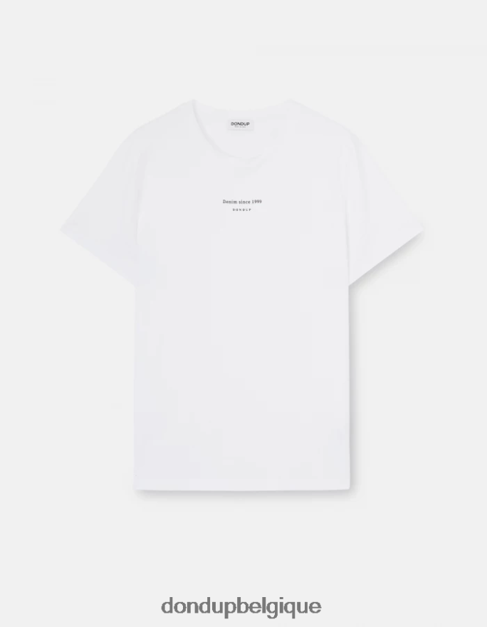 Hommes vêtements DONDUP blanc t-shirt coupe classique 8826D0814