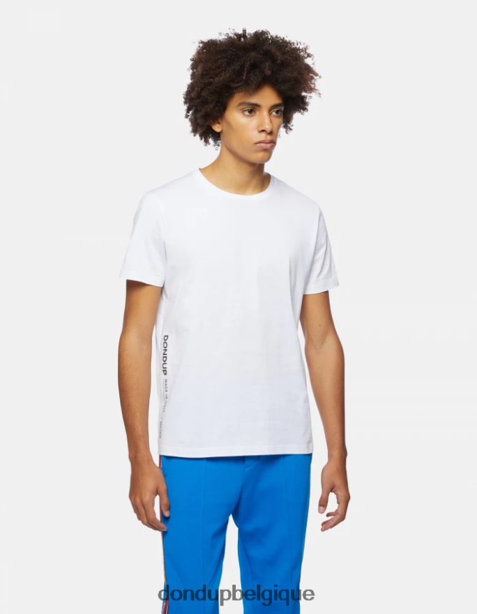 Hommes vêtements DONDUP blanc t-shirt coupe classique 8826D0815