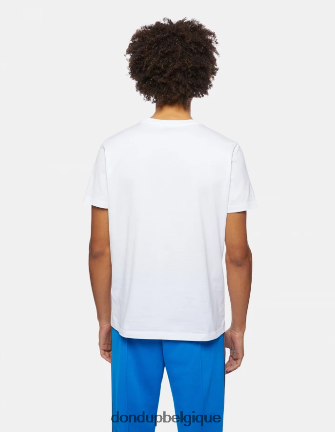 Hommes vêtements DONDUP blanc t-shirt coupe classique 8826D0815