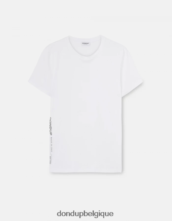 Hommes vêtements DONDUP blanc t-shirt coupe classique 8826D0815