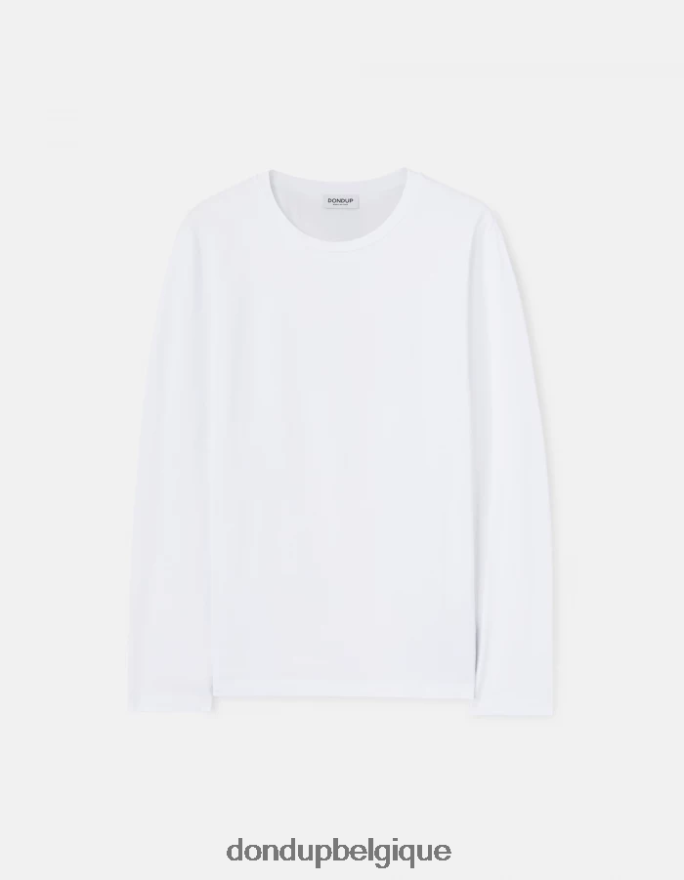 Hommes vêtements DONDUP blanc t-shirt coupe classique 8826D0816