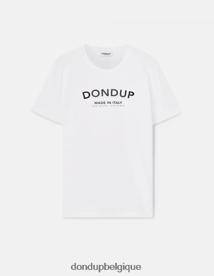 Hommes vêtements DONDUP blanc t-shirt slim en jersey 8826D0818