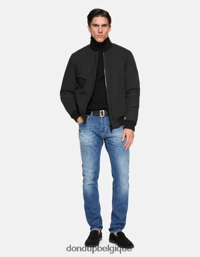 Hommes vêtements DONDUP bleu Jean Dian coupe carotte 34 pouces en denim stretch 8826D0577