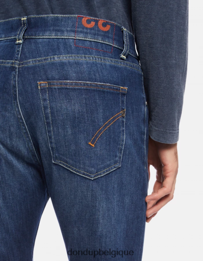 Hommes vêtements DONDUP bleu Jean Dian coupe carotte 34 pouces en denim stretch 8826D0654