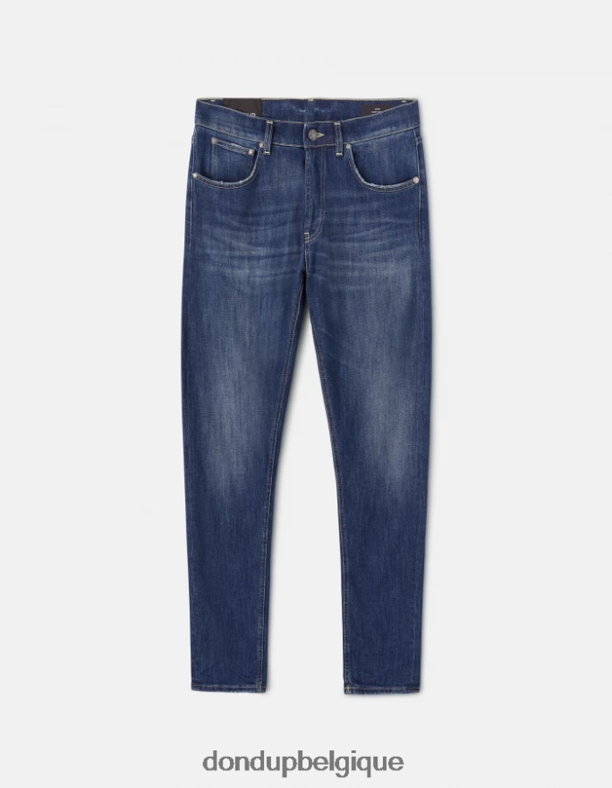 Hommes vêtements DONDUP bleu Jean Dian coupe carotte 34 pouces en denim stretch 8826D0654