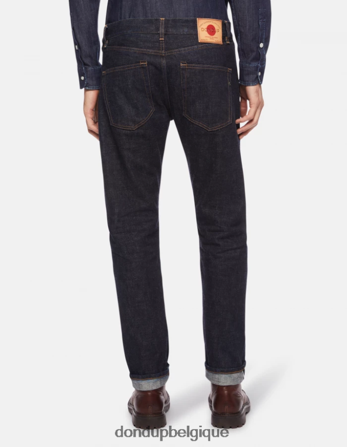 Hommes vêtements DONDUP bleu Jean Icon Regular Fit en denim rigide selvedge 8826D0632