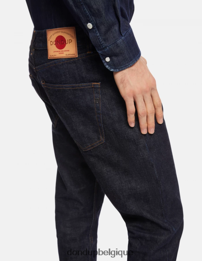 Hommes vêtements DONDUP bleu Jean Icon Regular Fit en denim rigide selvedge 8826D0632