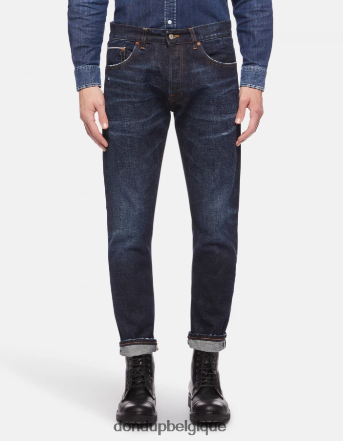 Hommes vêtements DONDUP bleu Jean Icon Regular Fit en denim rigide selvedge 8826D0633