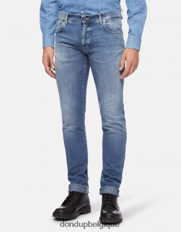 Hommes vêtements DONDUP bleu Jean Regular Fit en denim stretch 8826D0595