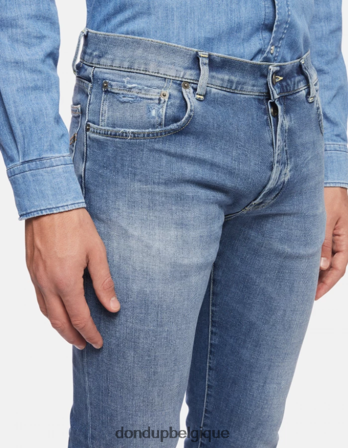 Hommes vêtements DONDUP bleu Jean Regular Fit en denim stretch 8826D0595