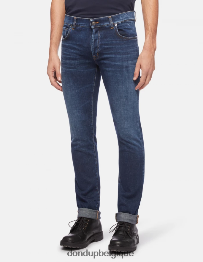 Hommes vêtements DONDUP bleu Jean Regular Fit en denim stretch 8826D0600