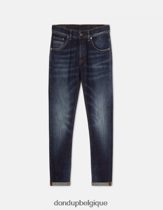 Hommes vêtements DONDUP bleu Jean skinny Ritchie en denim stretch 8826D0662