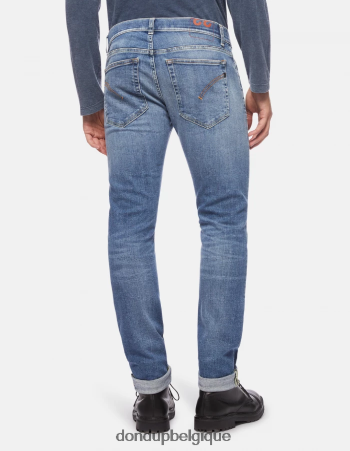 Hommes vêtements DONDUP bleu Jean skinny Ritchie en denim stretch 8826D0668