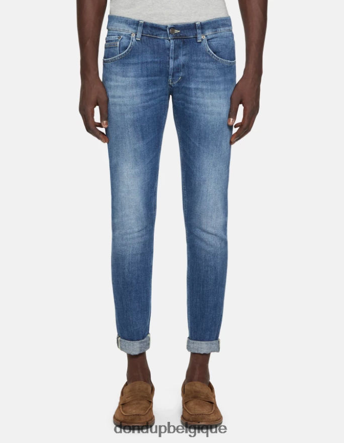 Hommes vêtements DONDUP bleu Jean skinny Ritchie en denim stretch 8826D0677