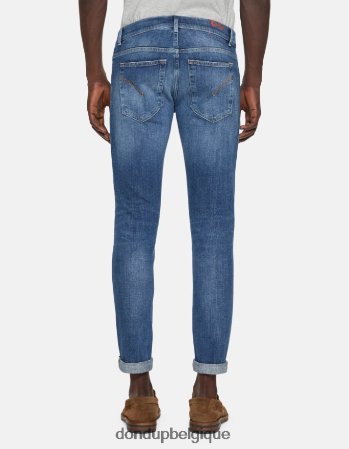 Hommes vêtements DONDUP bleu Jean skinny Ritchie en denim stretch 8826D0677