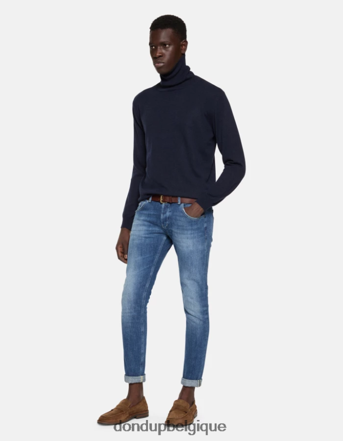 Hommes vêtements DONDUP bleu Jean skinny Ritchie en denim stretch 8826D0677