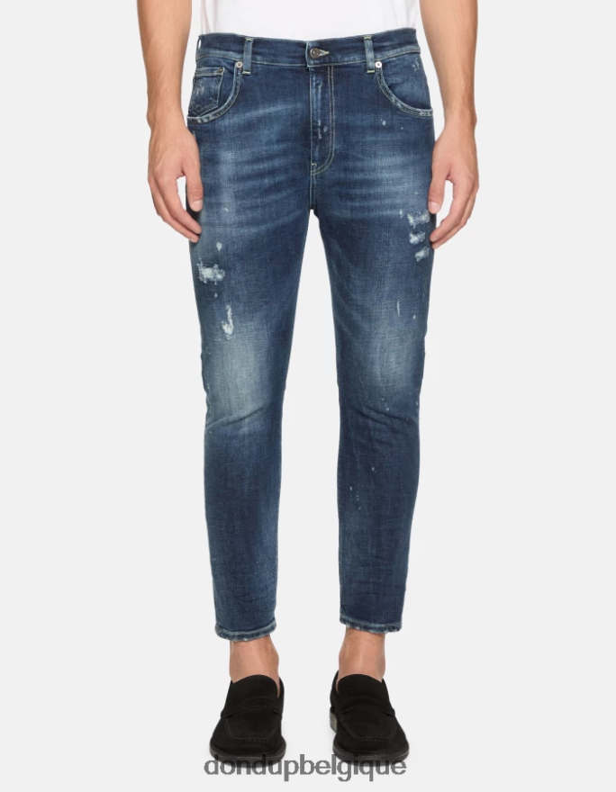 Hommes vêtements DONDUP bleu Jean super skinny Alex en denim stretch 8826D0565