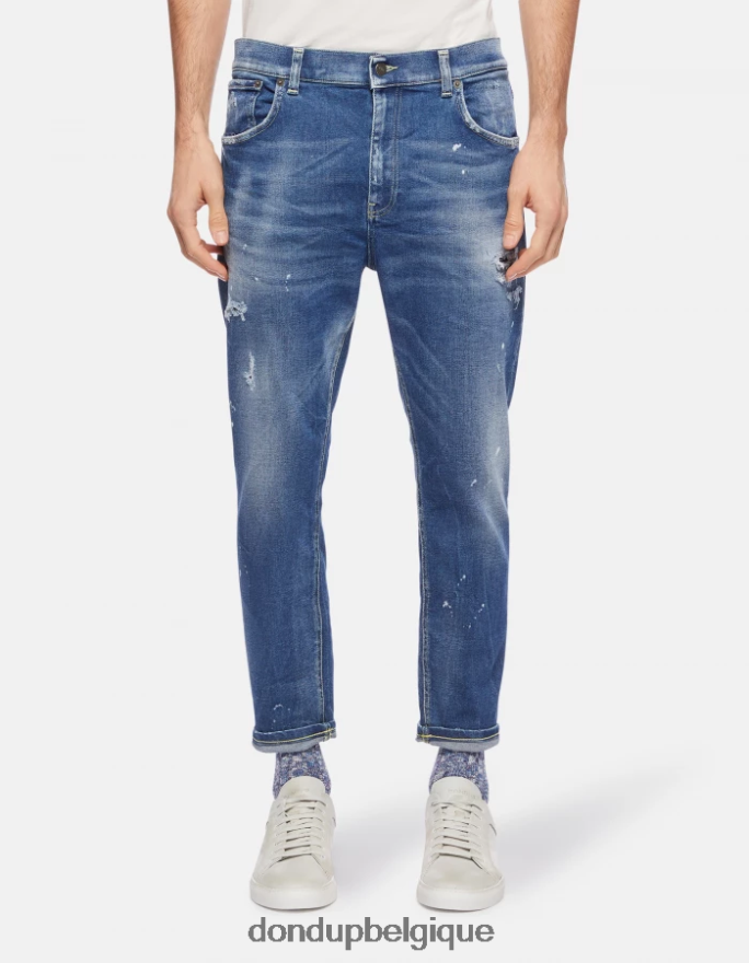 Hommes vêtements DONDUP bleu Jean super skinny Alex en denim stretch 8826D0576