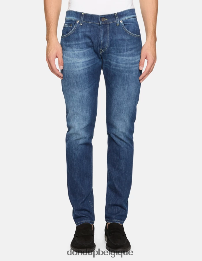 Hommes vêtements DONDUP bleu Mius - Jean slim 32 pouces en denim stretch 8826D0561