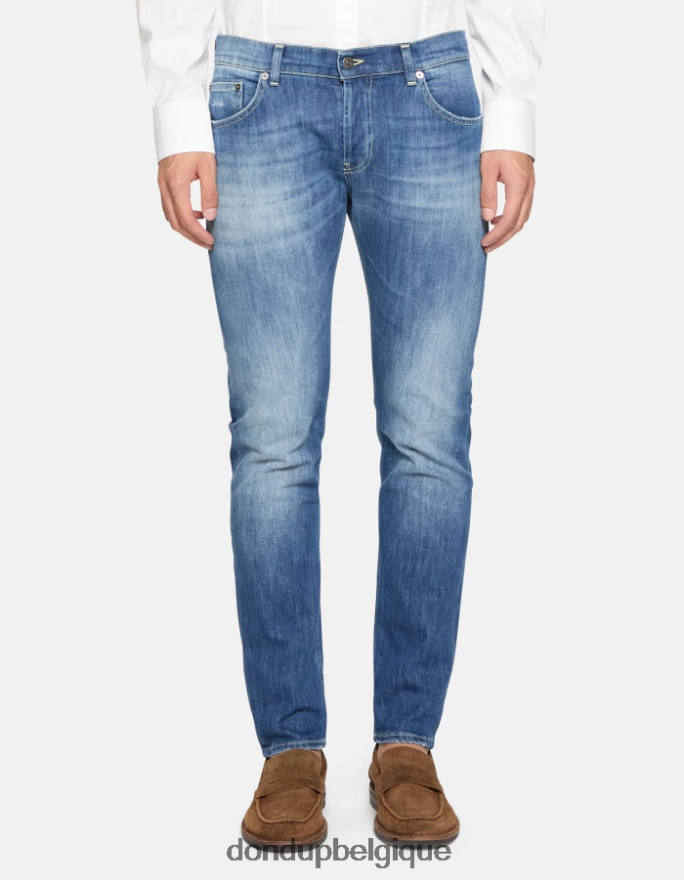 Hommes vêtements DONDUP bleu Mius - Jean slim 32 pouces en denim stretch 8826D0593