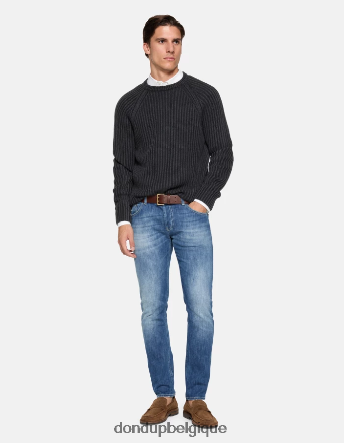 Hommes vêtements DONDUP bleu Mius - Jean slim 32 pouces en denim stretch 8826D0593