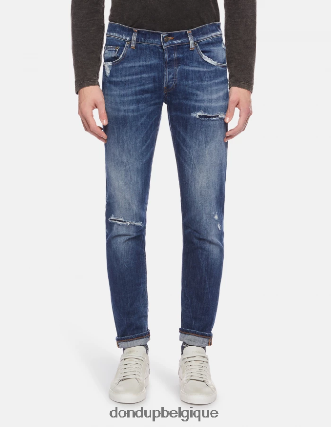 Hommes vêtements DONDUP bleu Mius - Jean slim 32 pouces en denim stretch 8826D0624