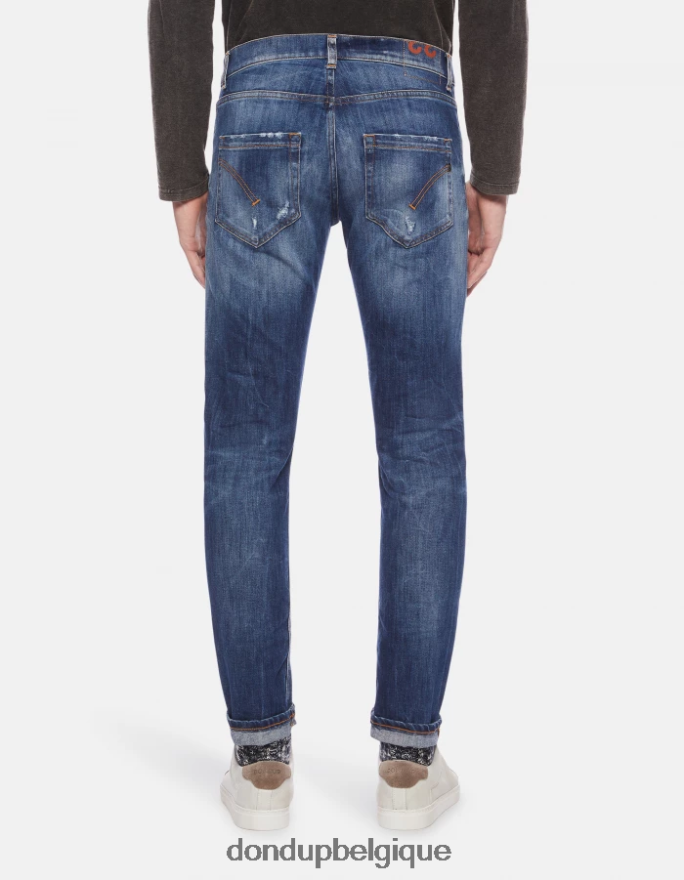 Hommes vêtements DONDUP bleu Mius - Jean slim 32 pouces en denim stretch 8826D0624