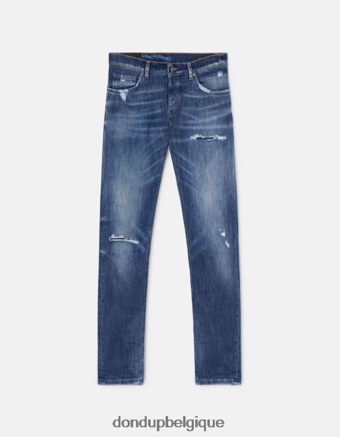 Hommes vêtements DONDUP bleu Mius - Jean slim 32 pouces en denim stretch 8826D0624