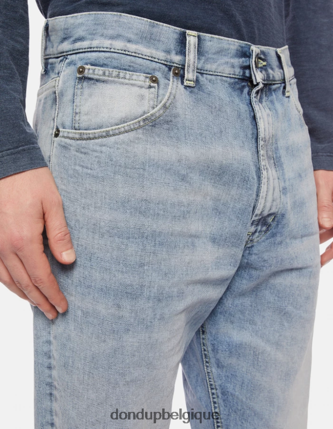 Hommes vêtements DONDUP bleu Paco - Jean ample 34 pouces en denim rigide 8826D0611