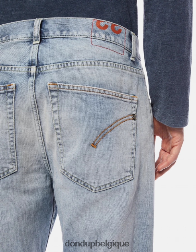 Hommes vêtements DONDUP bleu Paco - Jean ample 34 pouces en denim rigide 8826D0611