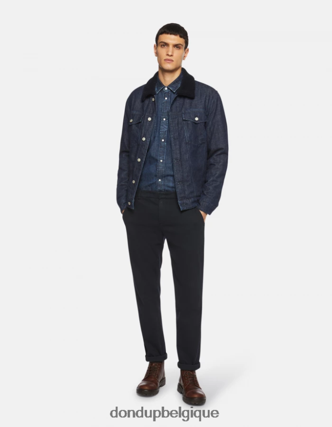 Hommes vêtements DONDUP bleu chemise en jean coupe classique de style western 8826D0857