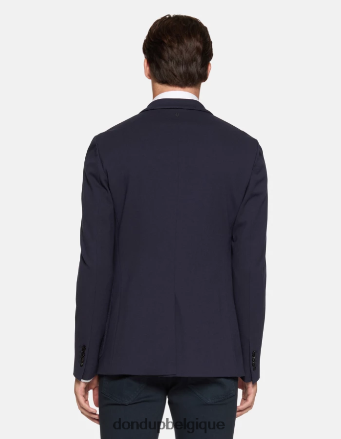 Hommes vêtements DONDUP bleu foncé blazer à simple boutonnage 8826D0925