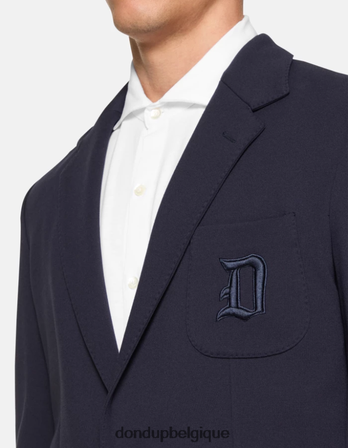 Hommes vêtements DONDUP bleu foncé blazer à simple boutonnage 8826D0925