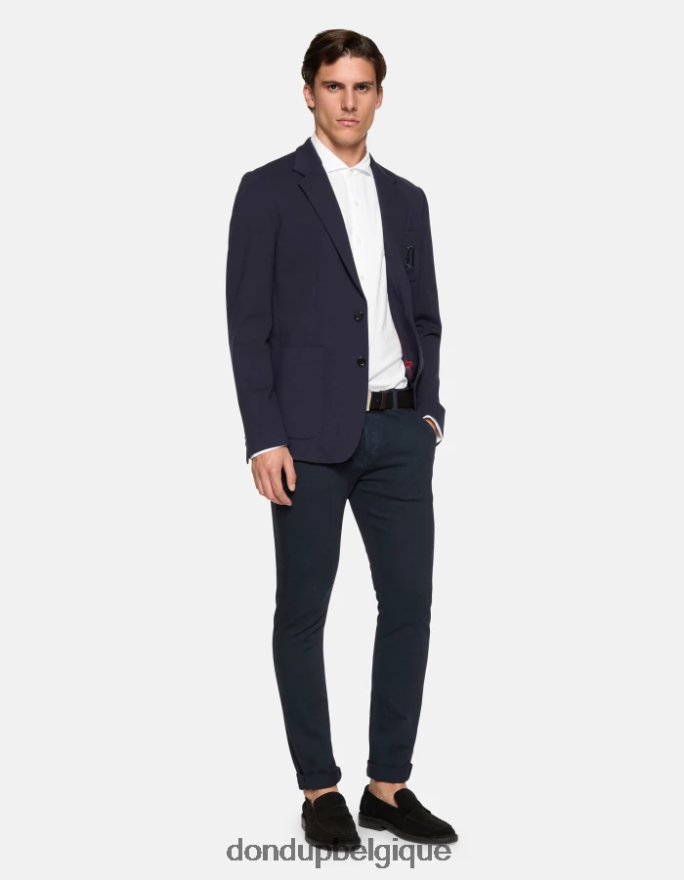 Hommes vêtements DONDUP bleu foncé blazer à simple boutonnage 8826D0925