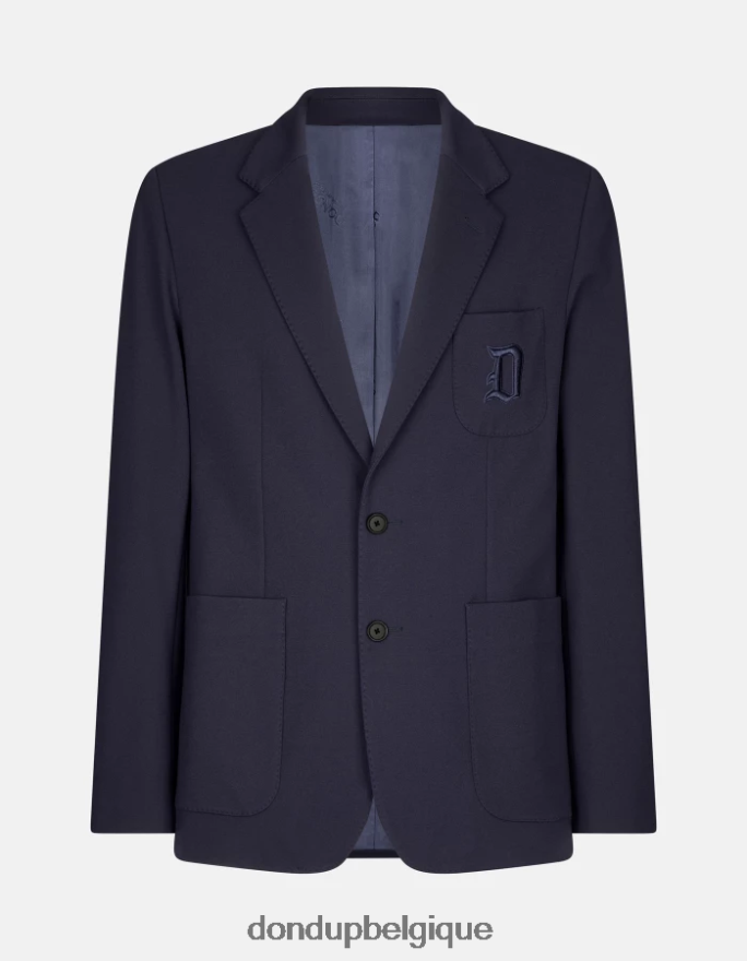 Hommes vêtements DONDUP bleu foncé blazer à simple boutonnage 8826D0925